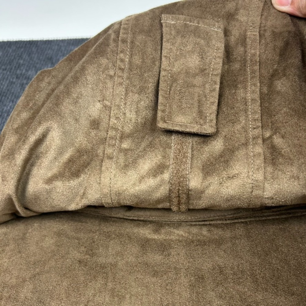 LL Bean Women's Small Faux Suede Hooded Jacket Brown Plush Full Zip Snaps - Picture 9 of 16